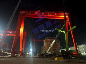 造船門(mén)機(jī)連夜吊裝，海泰重工助力蘇豪船舶起航